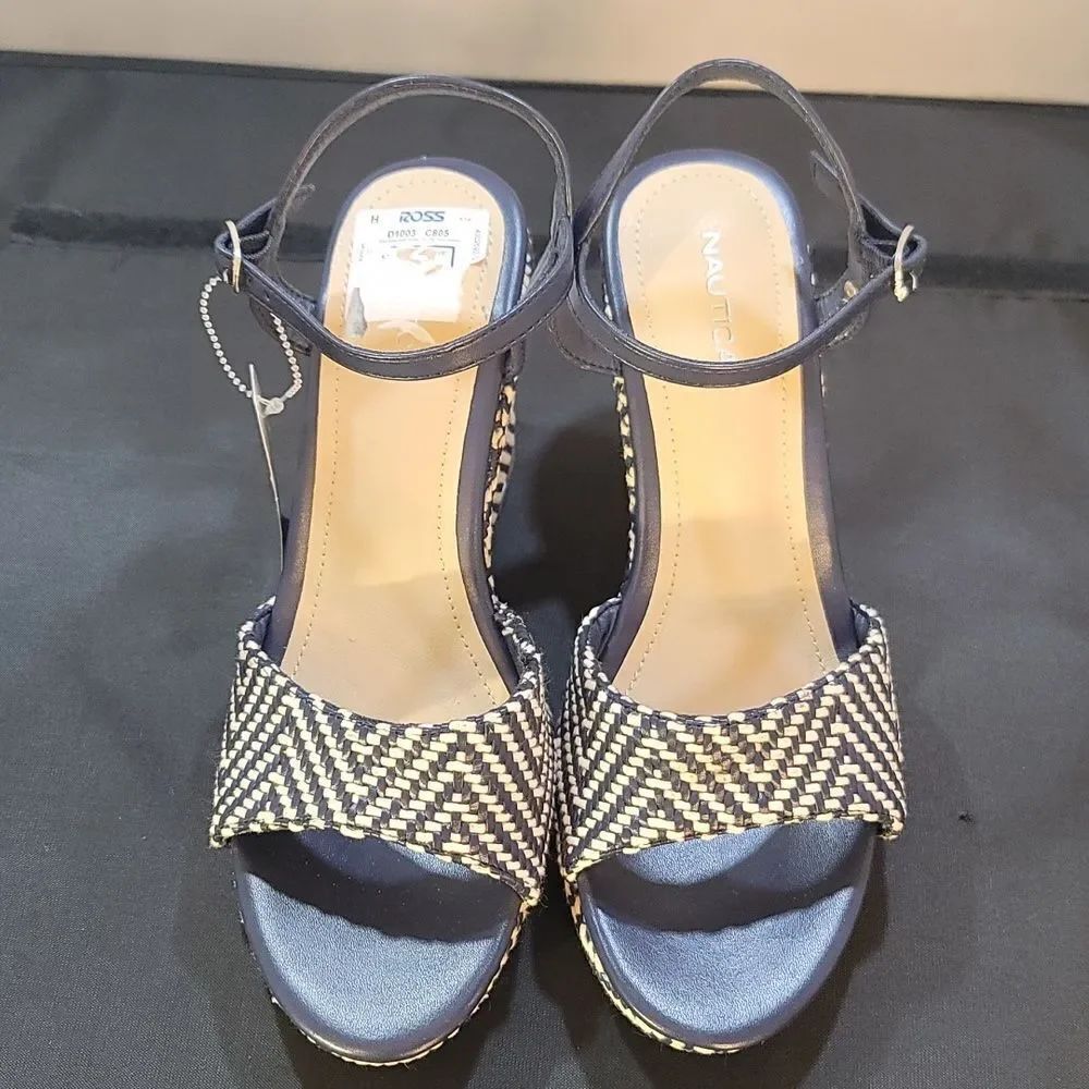 BRAND NEW NAUTICA OPEN TOE HIGH HEEL WEDGE SANDAL